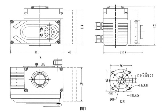 CHV型電動(dòng)執行器外觀(guān)尺寸