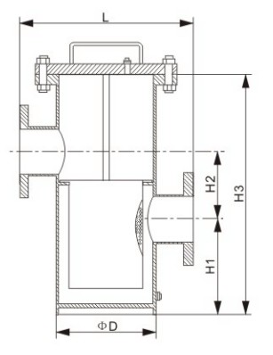 高低接管籃式過(guò)濾器結構圖