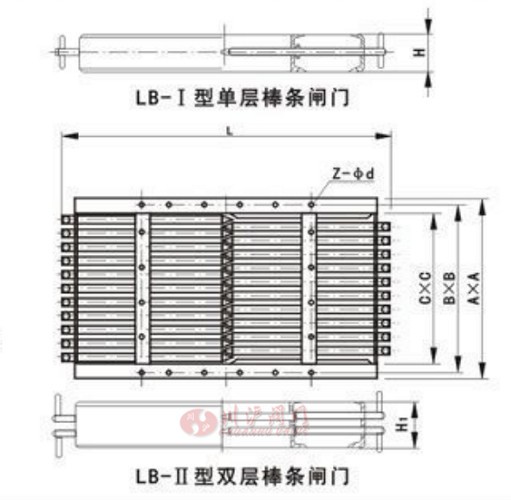 棒條閘門(mén)結構圖